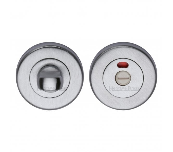 Heritage Brass V4046 Bathroom Turn & Release with Indicator  53mm - Satin Chrome
