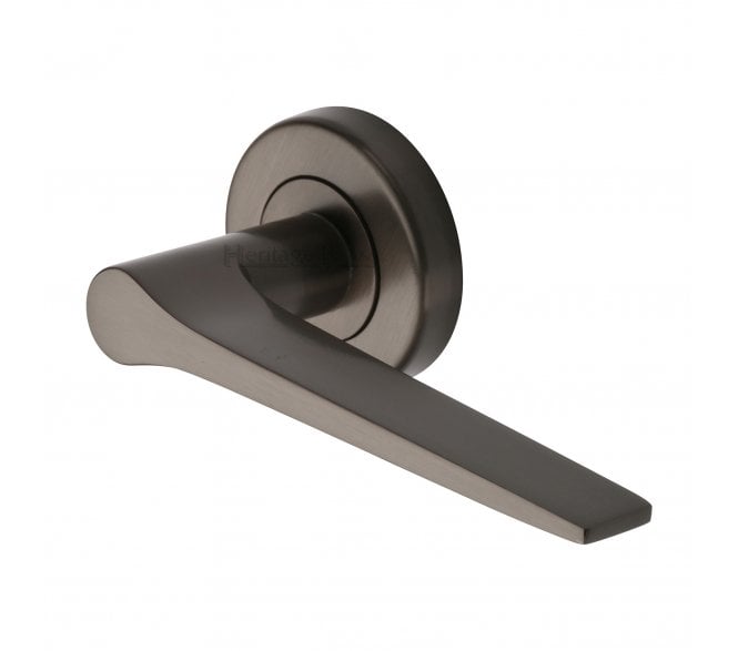 Heritage Brass V4189 Gio Door Handles On Round Rose - Matt Bronze