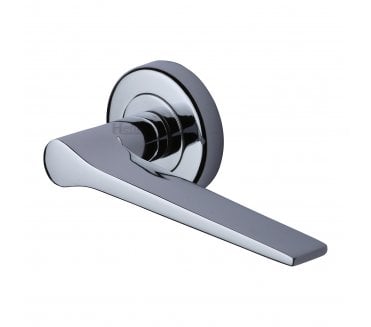 Heritage Brass V4189 Gio Door Handles On Round Rose - Polished Chrome