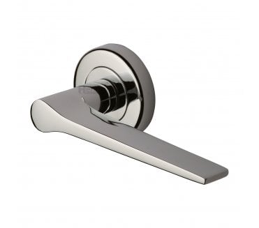 Heritage Brass V4189 Gio Door Handles On Round Rose - Polished Nickel