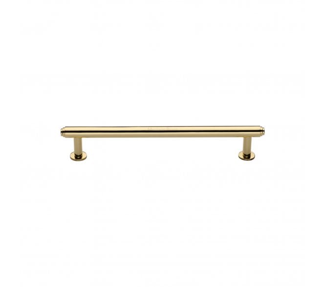 Heritage Brass V4411 Stepped T-Bar Cabinet Pull Handles W/ Circular Roses - Polished Brass