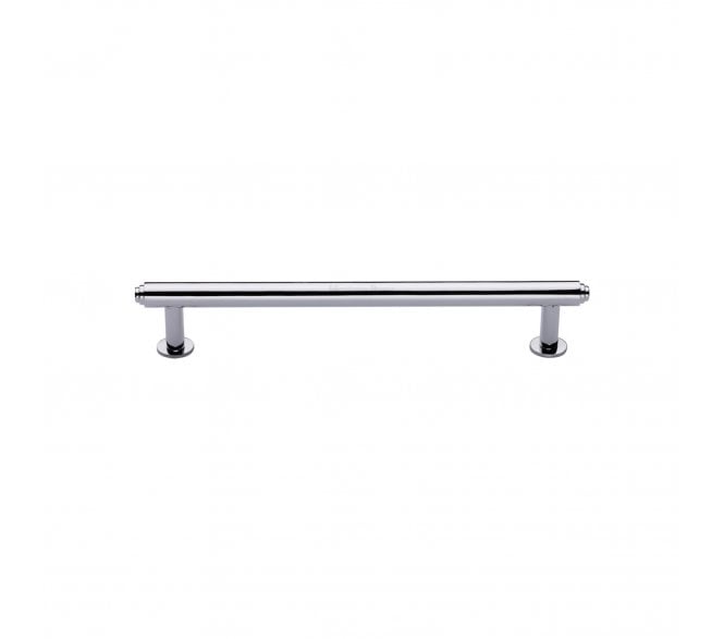 Heritage Brass V4411 Stepped T-Bar Cabinet Pull Handles W/ Circular Roses - Polished Chrome