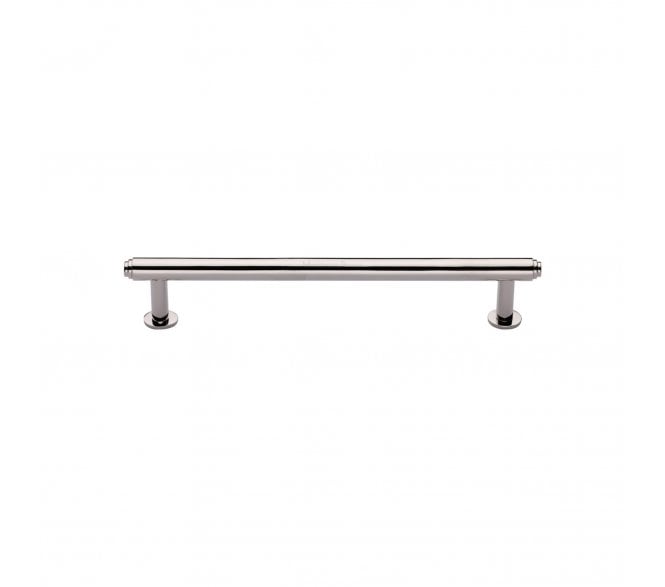 Heritage Brass V4411 Stepped T-Bar Cabinet Pull Handles W/ Circular Roses - Polished Nickel