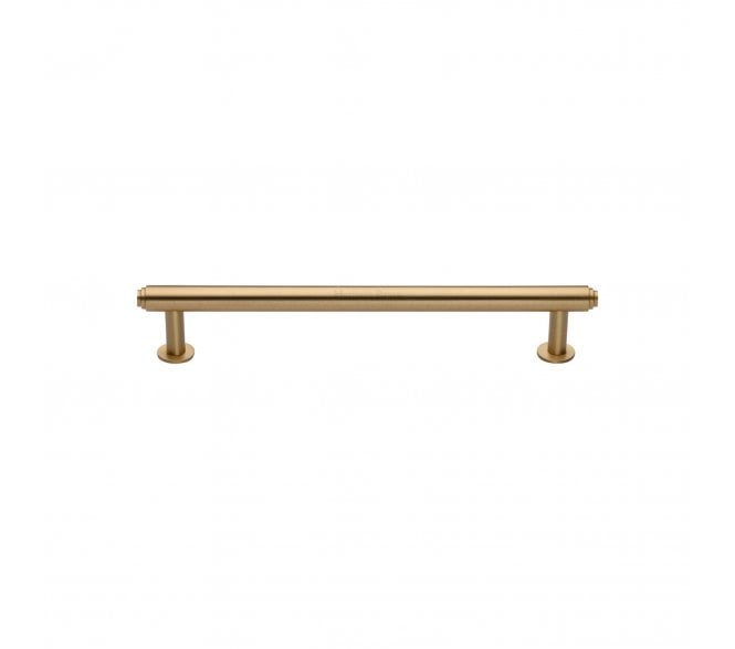 Heritage Brass V4411 Stepped T-Bar Cabinet Pull Handles W/ Circular Roses - Satin Brass