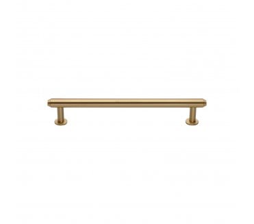 Heritage Brass V4411 Stepped T-Bar Cabinet Pull Handles W/ Circular Roses - Satin Brass