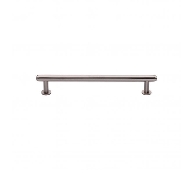 Heritage Brass V4411 Stepped T-Bar Cabinet Pull Handles W/ Circular Roses - Satin Nickel