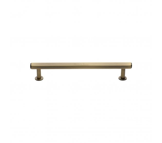 Heritage Brass V4423 Hexagon T-Bar Cabinet Pull Handles W/ Circular Roses - Antique Brass