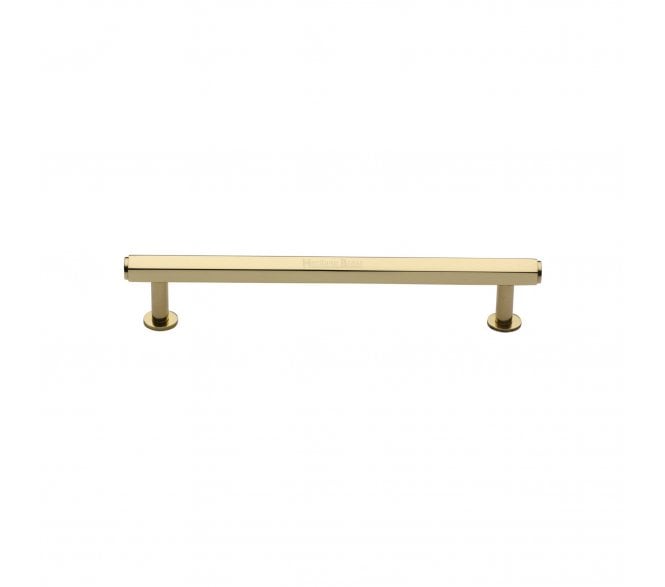 Heritage Brass V4423 Hexagon T-Bar Cabinet Pull Handles W/ Circular Roses - Polished Brass