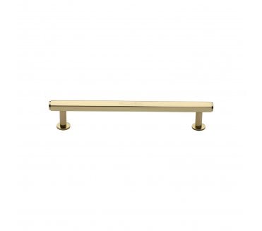 Heritage Brass V4423 Hexagon T-Bar Cabinet Pull Handles W/ Circular Roses - Polished Brass