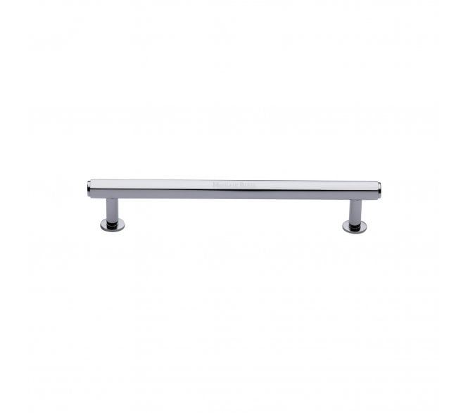 Heritage Brass V4423 Hexagon T-Bar Cabinet Pull Handles W/ Circular Roses - Polished Chrome