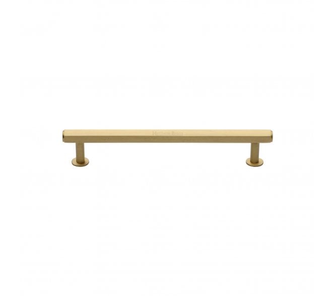 Heritage Brass V4423 Hexagon T-Bar Cabinet Pull Handles W/ Circular Roses - Satin Brass