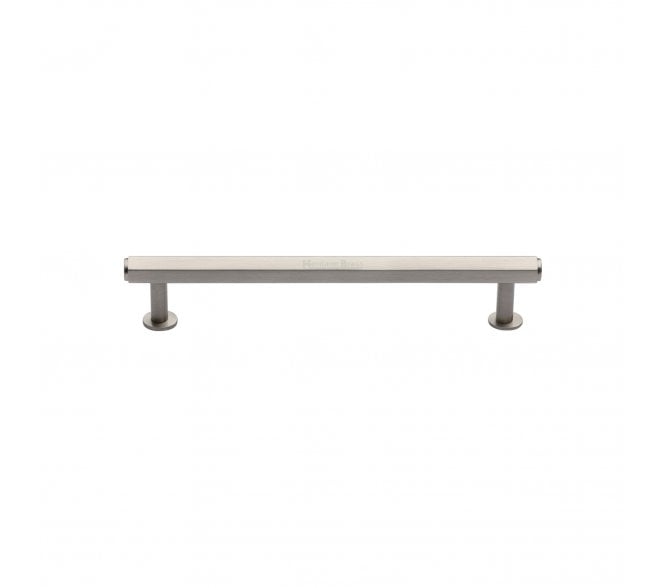 Heritage Brass V4423 Hexagon T-Bar Cabinet Pull Handles W/ Circular Roses - Satin Nickel