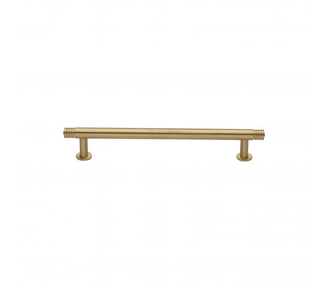 Heritage Brass V4447 Contour Cabinet Pull Handles On Rose - Satin Brass