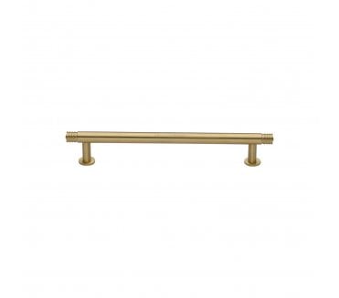 Heritage Brass V4447 Contour Cabinet Pull Handles On Rose - Satin Brass