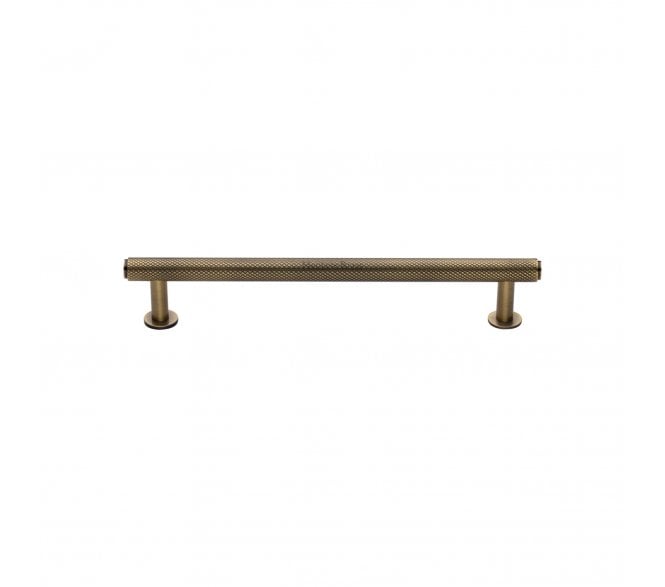 Heritage Brass V4459 Knurled T-Bar Cabinet Pull Handles W/Circular Roses - Antique Brass