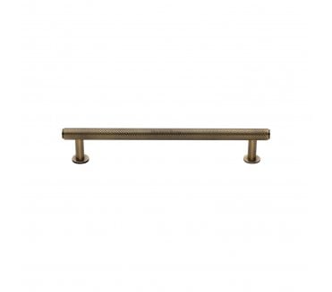 Heritage Brass V4459 Knurled T-Bar Cabinet Pull Handles W/Circular Roses - Antique Brass