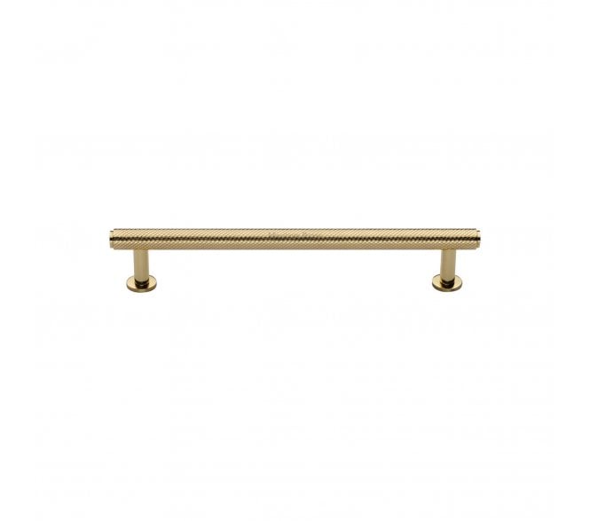 Heritage Brass V4459 Knurled T-Bar Cabinet Pull Handles W/Circular Roses - Polished Brass