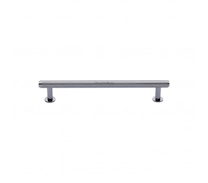 Heritage Brass V4459 Knurled T-Bar Cabinet Pull Handles W/Circular Roses - Polished Chrome