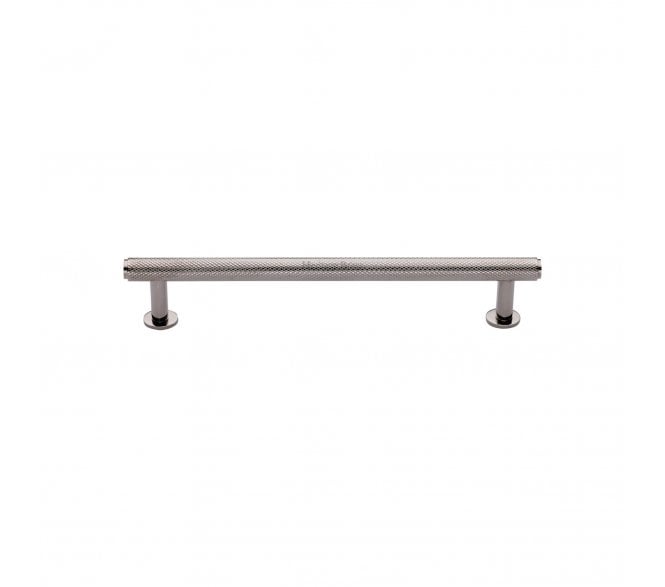 Heritage Brass V4459 Knurled T-Bar Cabinet Pull Handles W/Circular Roses - Polished Nickel