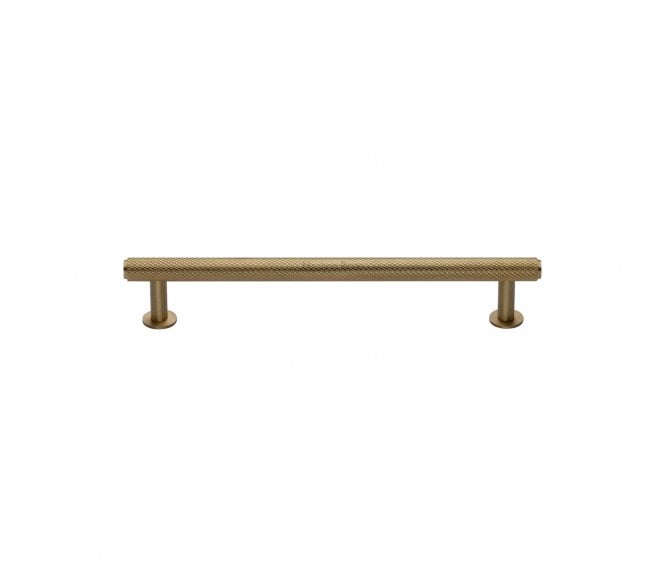 Heritage Brass V4459 Knurled T-Bar Cabinet Pull Handles W/Circular Roses - Satin Brass
