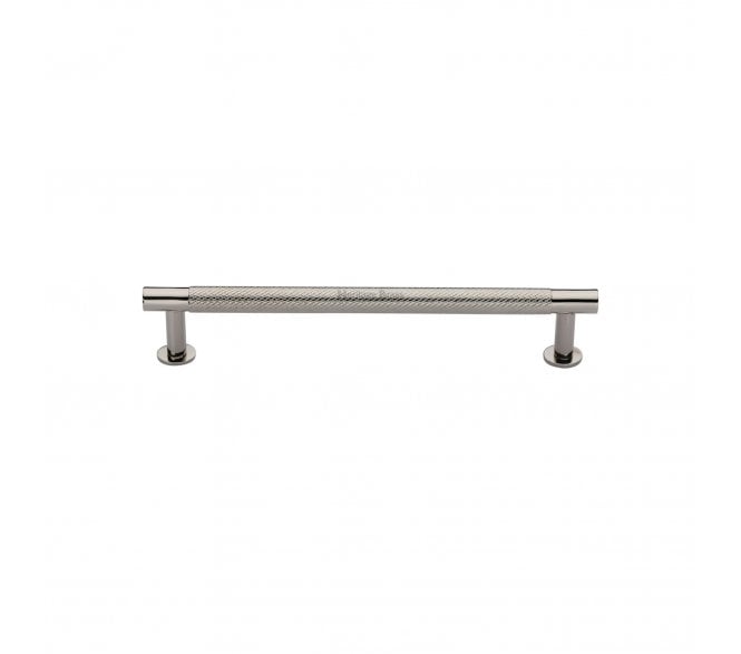 Heritage Brass V4462 Partial Knurled Cabinet Pull Handles On Rose - Polished Nickel