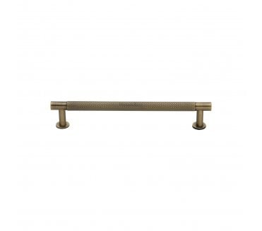 Heritage Brass V4462 Partial Knurled T-Bar Cabinet Pull Handles W/ Circular Roses - Antique Brass