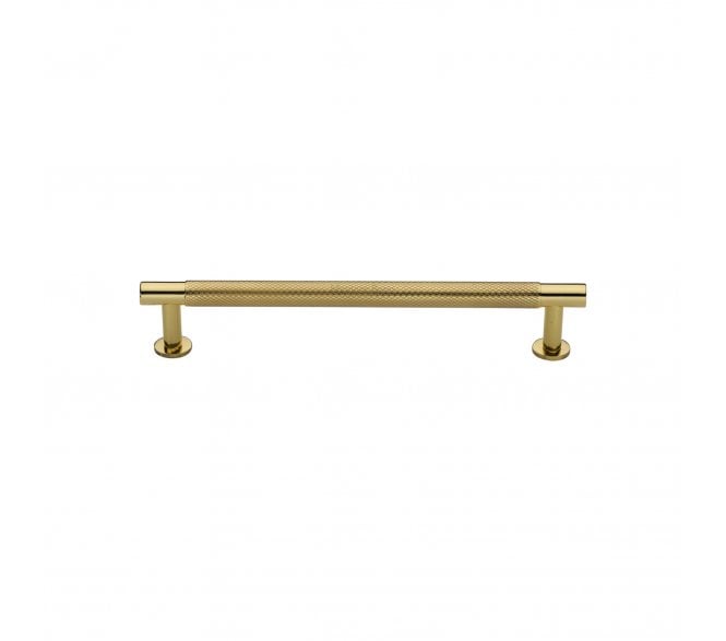 Heritage Brass V4462 Partial Knurled T-Bar Cabinet Pull Handles W/ Circular Roses - Polished Brass