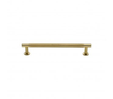 Heritage Brass V4462 Partial Knurled T-Bar Cabinet Pull Handles W/ Circular Roses - Polished Brass
