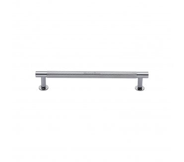 Heritage Brass V4462 Partial Knurled T-Bar Cabinet Pull Handles W/ Circular Roses - Polished Chrome