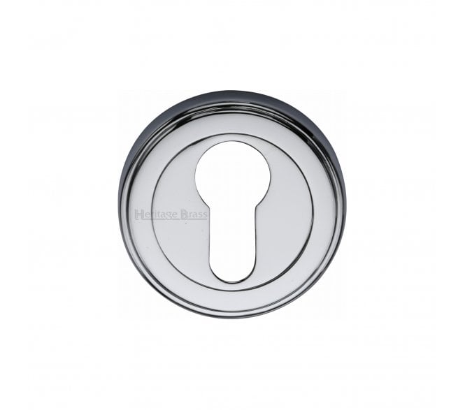 Heritage Brass V5020 Euro Profile Escutcheon - Polished Chrome