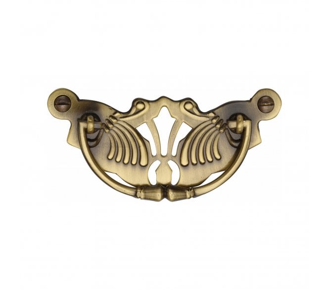 Heritage Brass V5021 Fretted Drop Handle - Antique Brass
