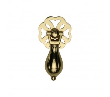 Heritage Brass V5025 Cabinet Drop Pull On Rose Plate - Polished Brass
