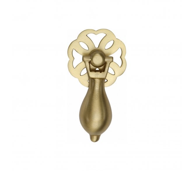 Heritage Brass V5025 Cabinet Drop Pull On Rose Plate - Satin Brass