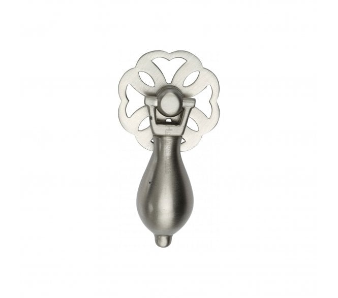 Heritage Brass V5025 Cabinet Drop Pull On Rose Plate - Satin Nickel
