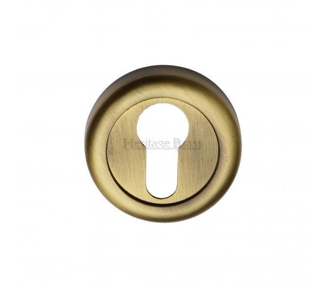 Heritage Brass V6724 Euro Profile Cylinder Escutcheon - Antique Brass