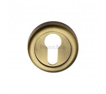 Heritage Brass V6724 Euro Profile Cylinder Escutcheon - Antique Brass
