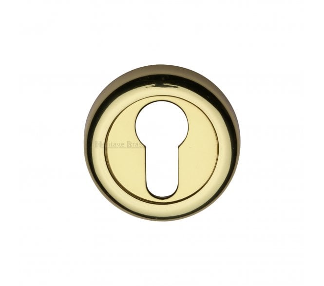 Heritage Brass V6724 Euro Profile Cylinder Escutcheon - Polished Brass