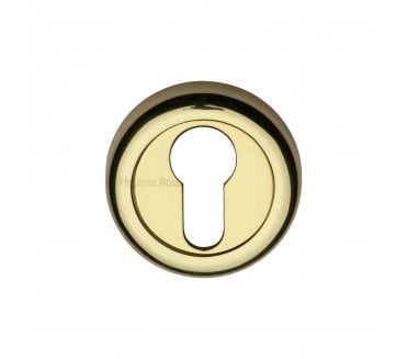 Heritage Brass V6724 Euro Profile Cylinder Escutcheon - Polished Brass