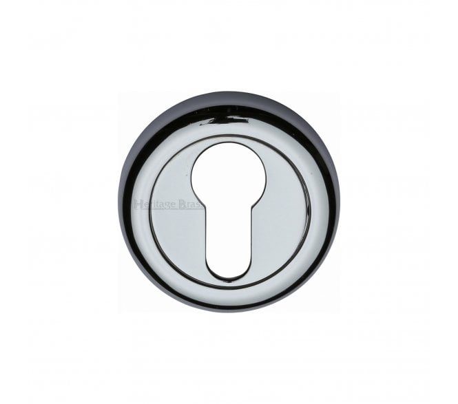 Heritage Brass V6724 Euro Profile Cylinder Escutcheon - Polished Chrome