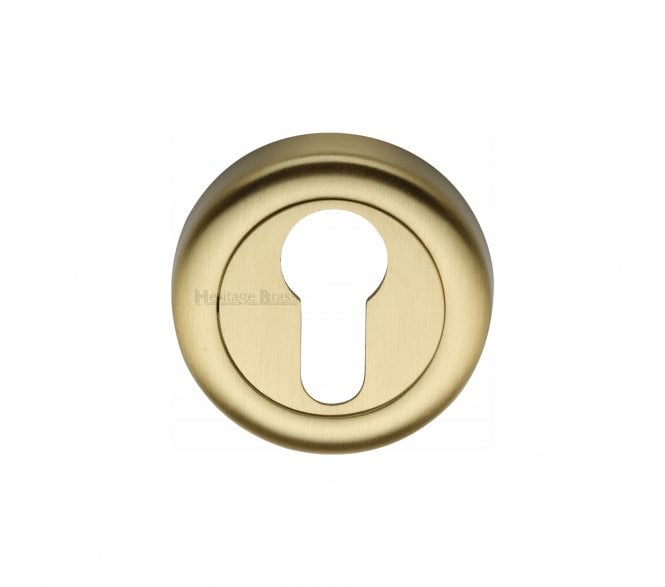 Heritage Brass V6724 Euro Profile Cylinder Escutcheon - Satin Brass