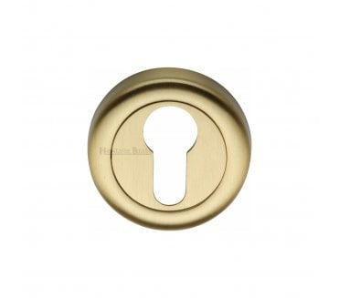 Heritage Brass V6724 Euro Profile Cylinder Escutcheon - Satin Brass