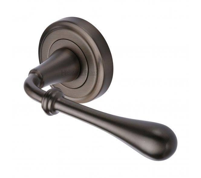 Heritage Brass V7155 Roma Door Handles On Round Rose - Matt Bronze