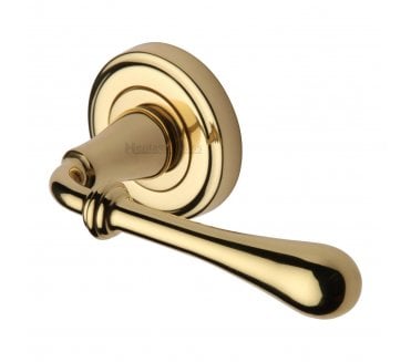 Heritage Brass V7155 Roma Door Handles On Round Rose - Polished Brass