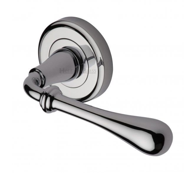 Heritage Brass V7155 Roma Door Handles On Round Rose - Polished Chrome