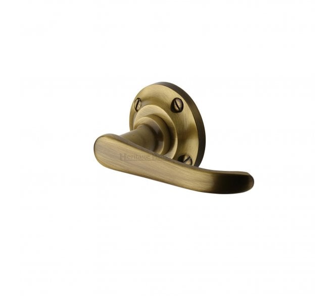 Heritage Brass V720 Windsor Door Handles On Round Rose - Antique Brass