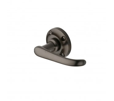 Heritage Brass V720 Windsor Door Handles On Round Rose - Matt Bronze