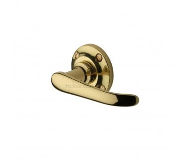 Heritage Brass V720 Windsor Door Handles On Round Rose - Polished Brass