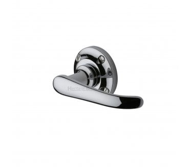 Heritage Brass V720 Windsor Door Handles On Round Rose - Polished Chrome