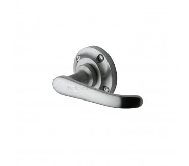 Heritage Brass V720 Windsor Door Handles On Round Rose - Satin Chrome