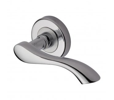 Heritage Brass V7210 Algarve Door Handles On Round Rose - Polished Chrome